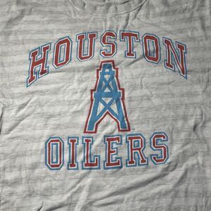 Vintage Houston Oilers Logo 7 1992 NFL Football T-shirt Size L USA 90s